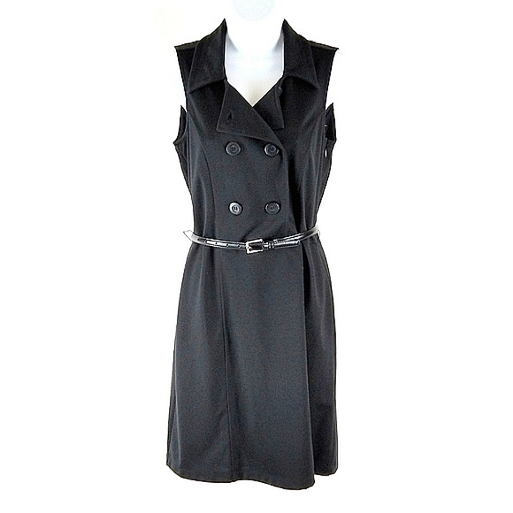 Ann Taylor Loft black sleeveless shirt dress